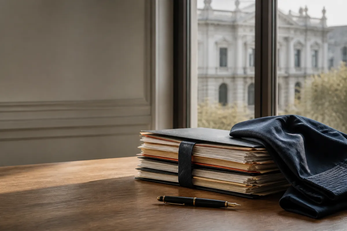Expediente y toga, imagen de apoyo a la preparación de una sustitución
